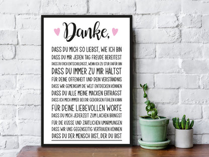 Holzschild mit Spruch Danke