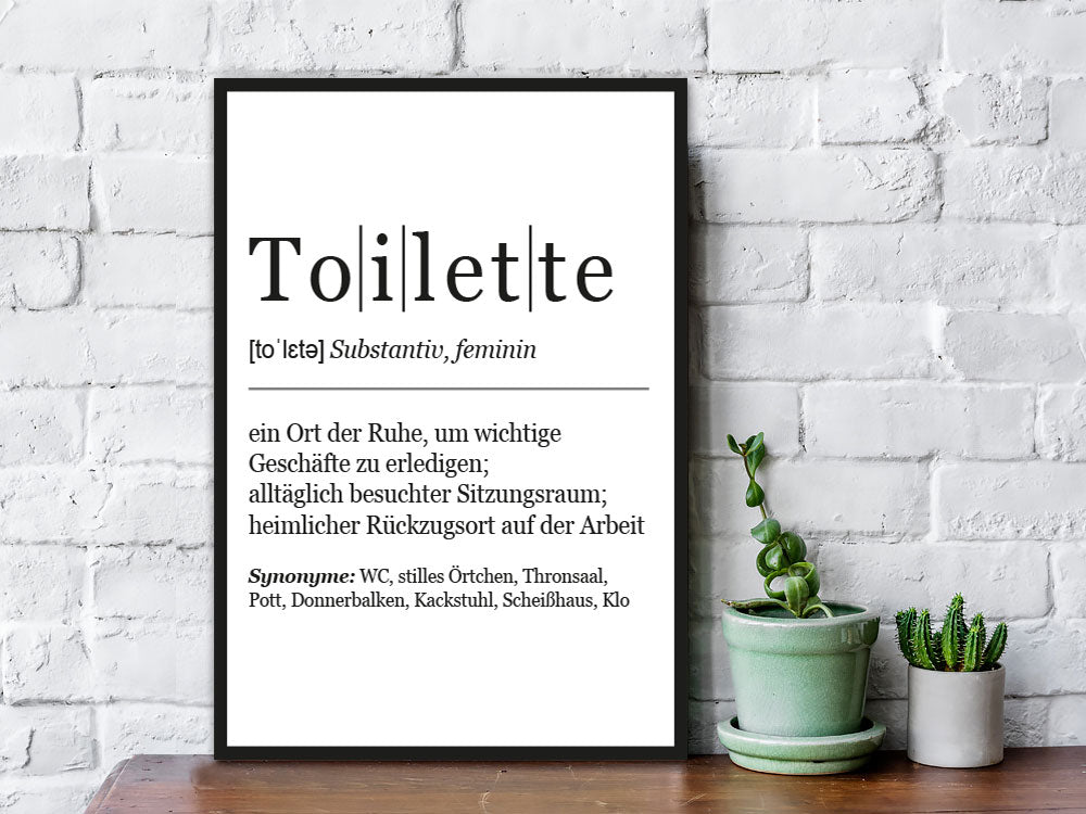 Holzschild mit Spruch - Definition Toilette