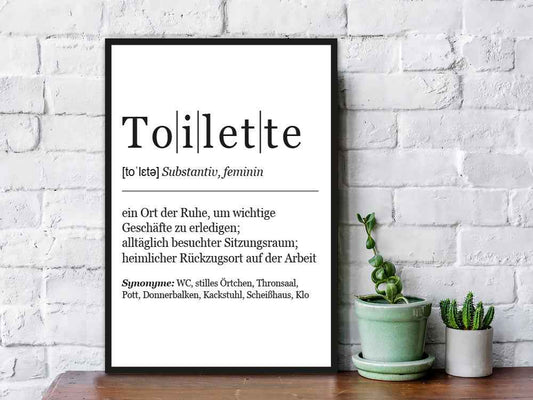 Holzschild mit Spruch - Definition Toilette