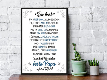 Holzschild mit Spruch Bester Papa der Welt
