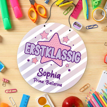 Personalisiertes Türschild - Geschenk zur Einschulung - Für Jungen und Mädchen - Erstklassig