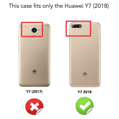 NALIA Silikonhülle für Huawei Y7 (2018) – Rutschfest & Matt – VORTEX (Gebürstete Optik & Carbon Design) – Marke aus Berlin