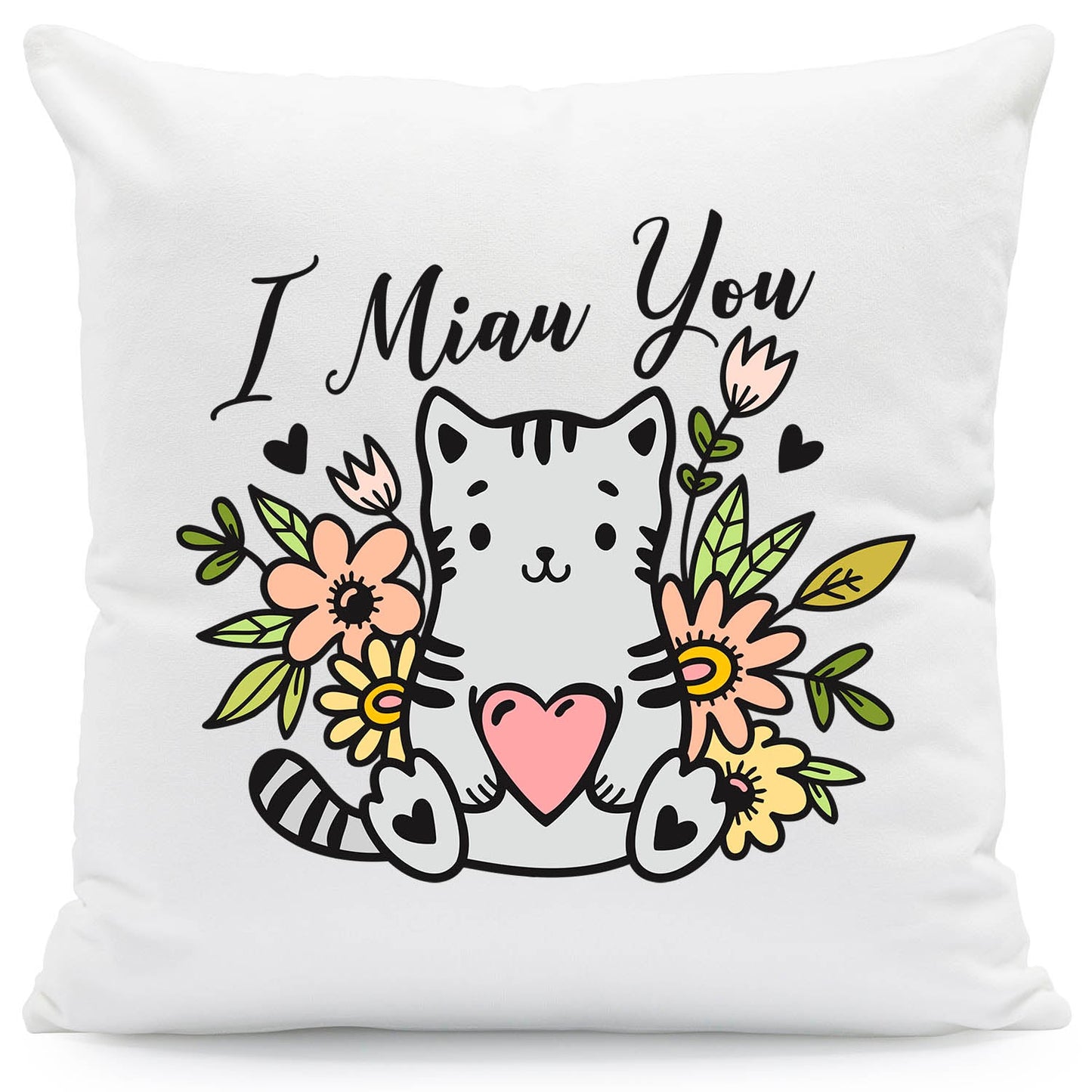 Bedrucktes Kissen mit Spruch I Miau You
