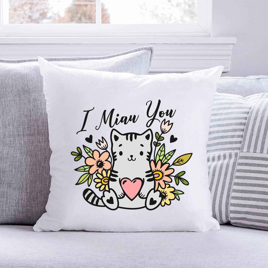 Bedrucktes Kissen mit Spruch I Miau You