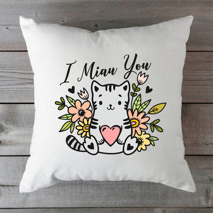 Bedrucktes Kissen mit Spruch I Miau You