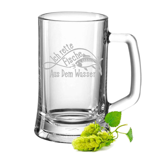 Montana Bierkrug mit Gravur "Ich rette Fische aus dem Wasser"