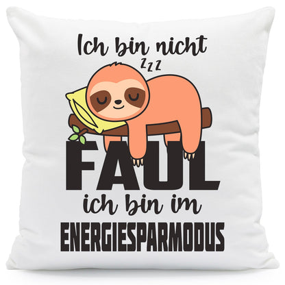 Bedrucktes Kissen mit Spruch Ich bin nicht faul