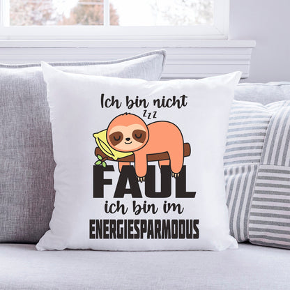 Bedrucktes Kissen mit Spruch Ich bin nicht faul