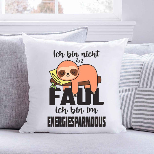 Bedrucktes Kissen mit Spruch Ich bin nicht faul