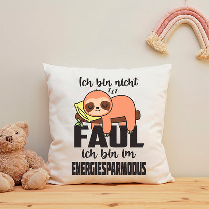 Bedrucktes Kissen mit Spruch Ich bin nicht faul
