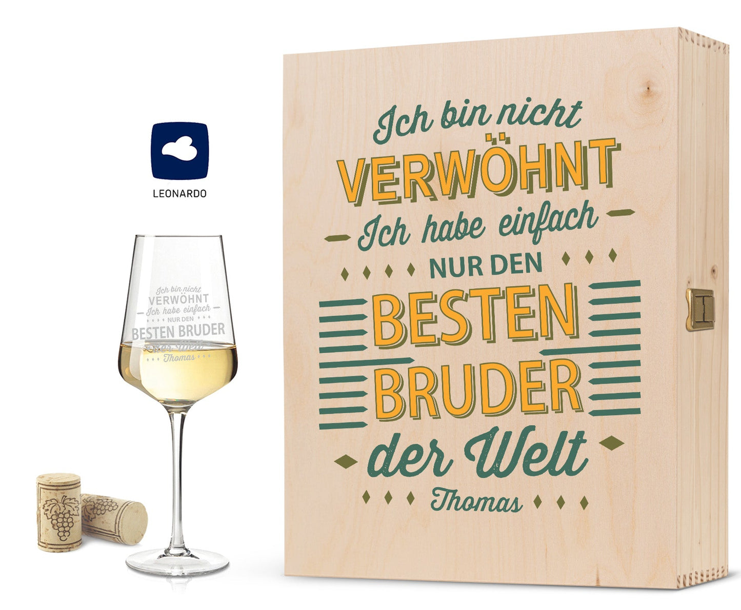 Leonardo Weinglas mit Gravur "Ich bin nicht Verwöhnt"
