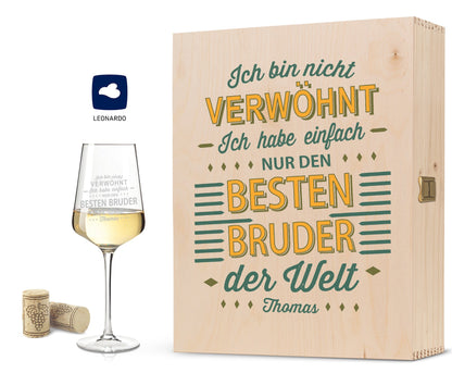 Leonardo Weinglas mit Gravur "Ich bin nicht Verwöhnt"