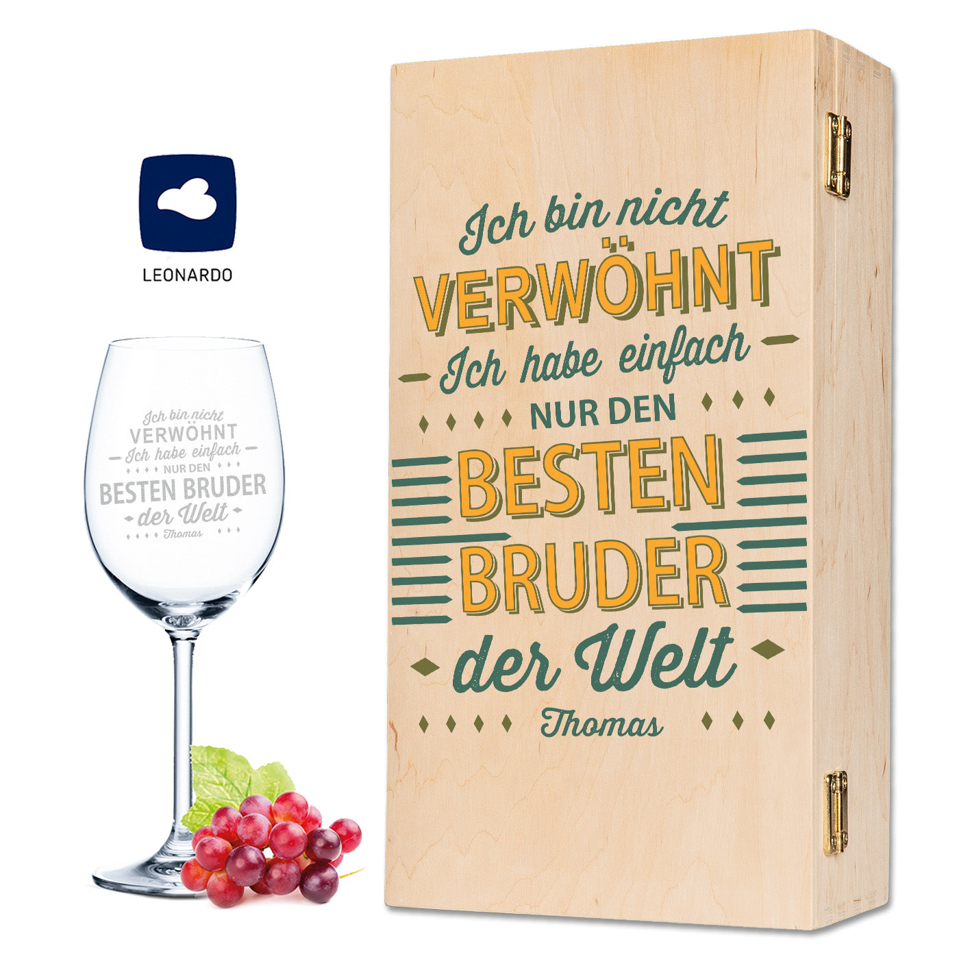Leonardo Weinglas mit Gravur "Ich bin nicht Verwöhnt"
