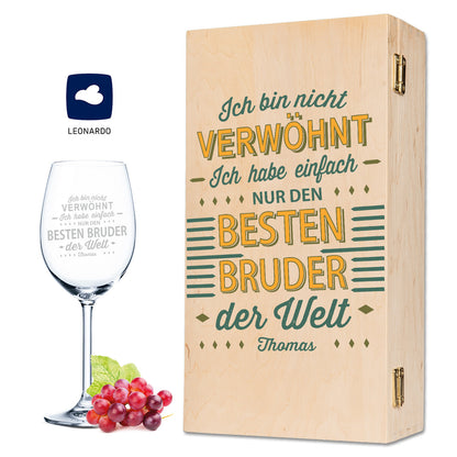 Leonardo Weinglas mit Gravur "Ich bin nicht Verwöhnt"
