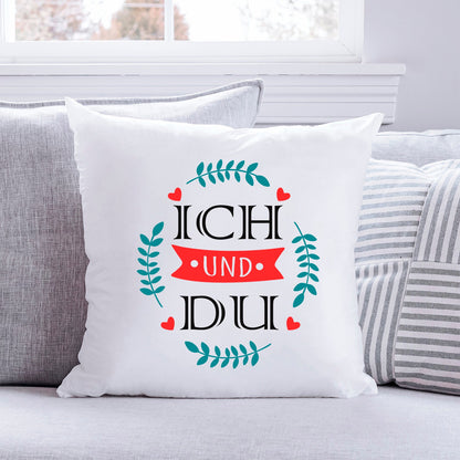 Bedrucktes Kissen mit Spruch Ich und Du