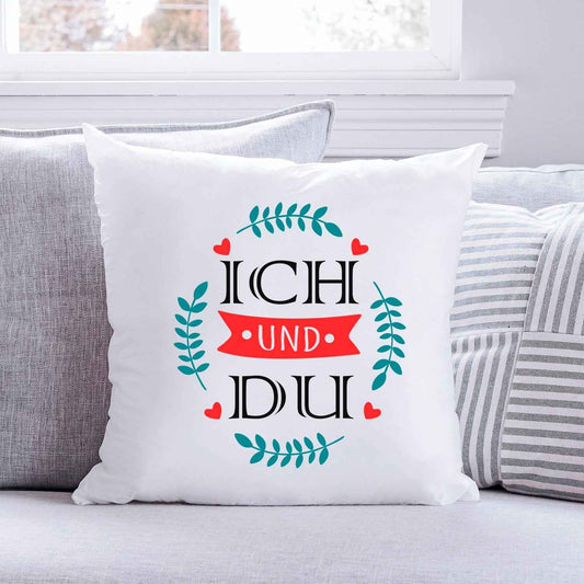 Bedrucktes Kissen mit Spruch Ich und Du