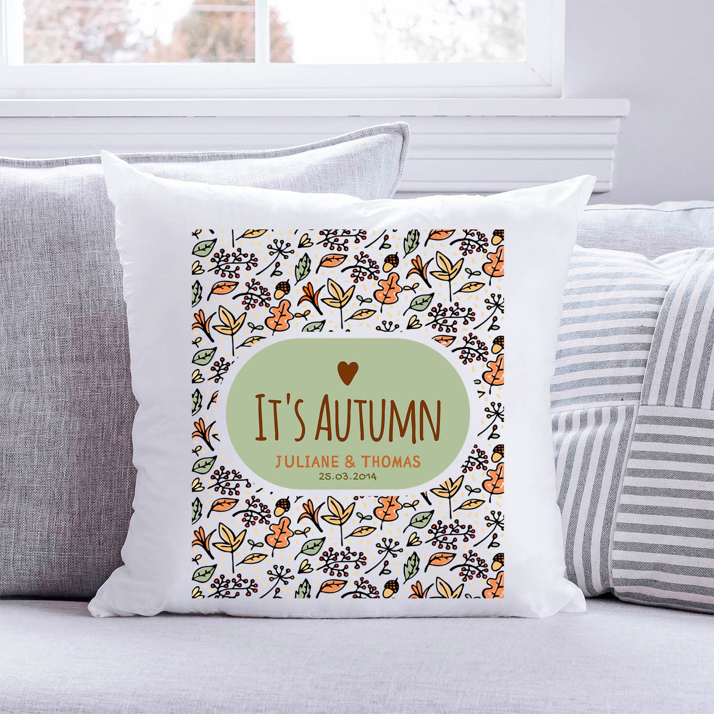 Bedrucktes Kissen mit Spruch It's Autumn