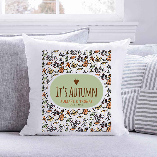 Bedrucktes Kissen mit Spruch It's Autumn