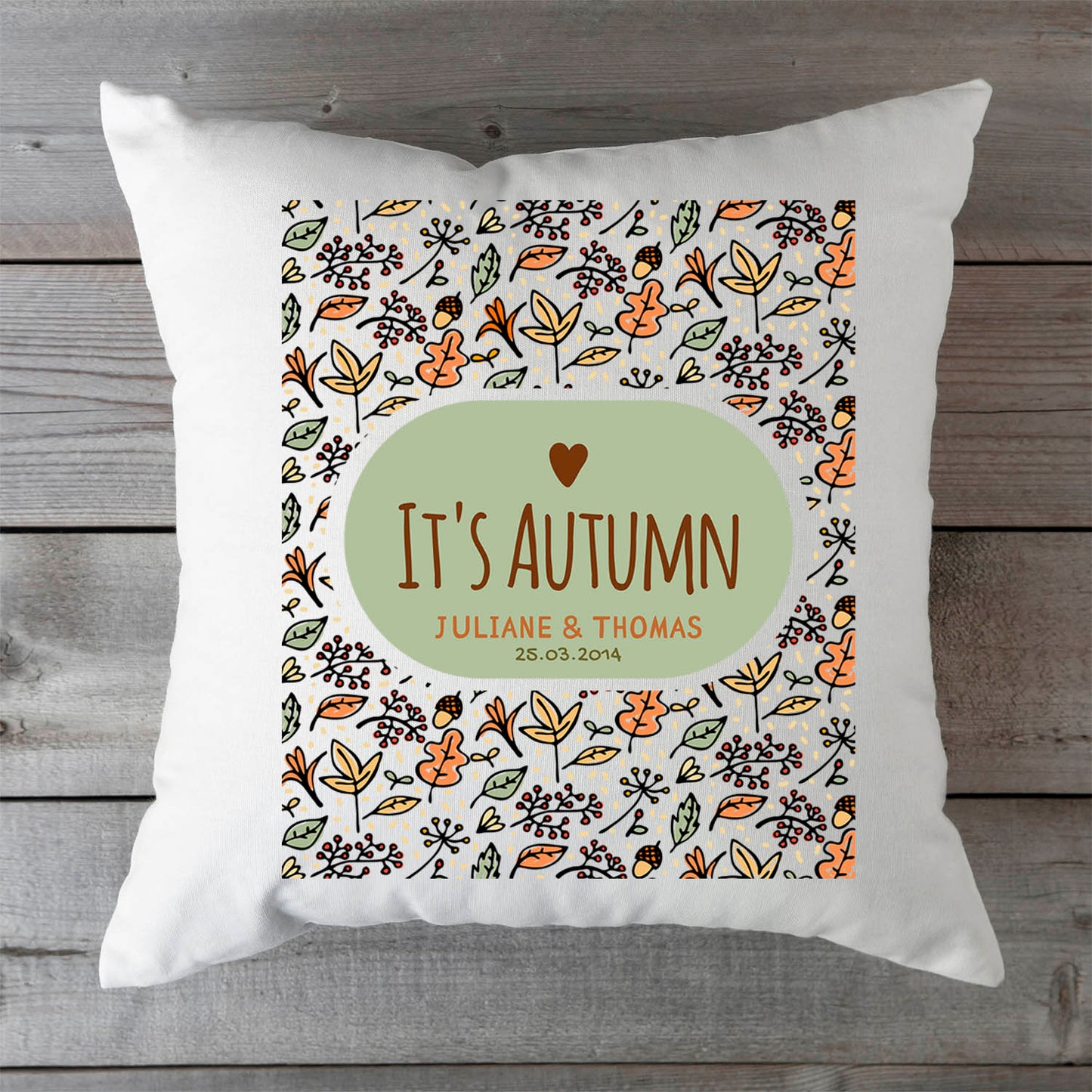 Bedrucktes Kissen mit Spruch It's Autumn