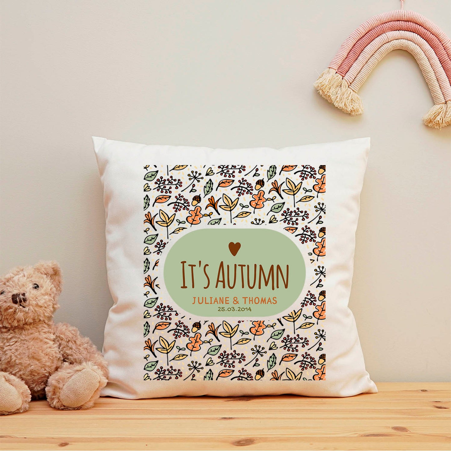 Bedrucktes Kissen mit Spruch It's Autumn