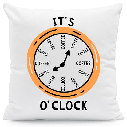 Bedrucktes Kissen mit Motiv "It's coffee o´clock"