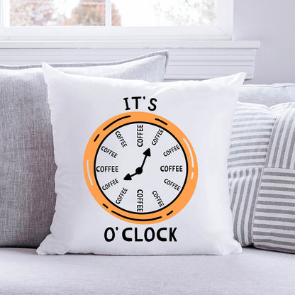 Bedrucktes Kissen mit Motiv "It's coffee o´clock"