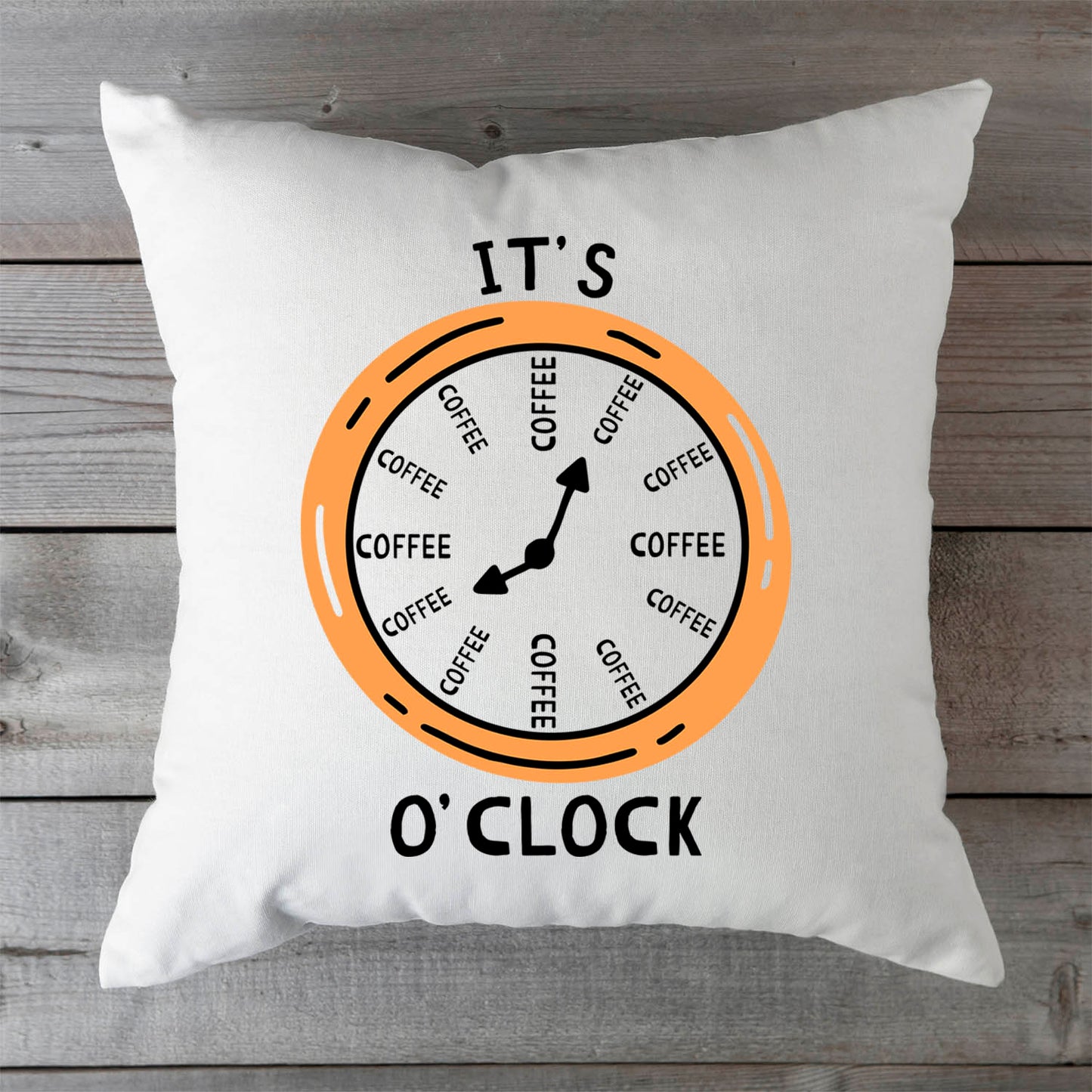 Bedrucktes Kissen mit Motiv "It's coffee o´clock"