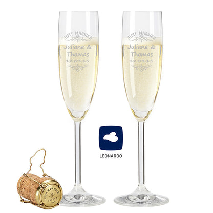 Leonardo Sektgläser mit Gravur "Just Married"