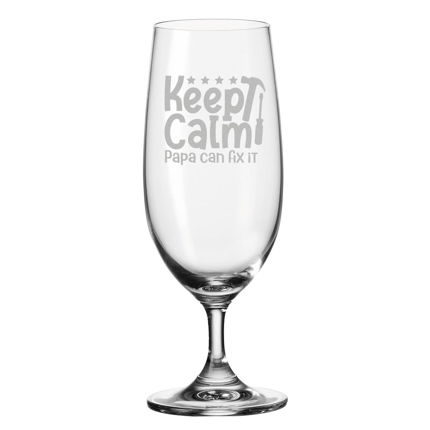 Leonardo Bierglas mit Gravur "Keep calm papa can fix it"