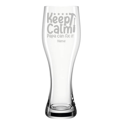 Leonardo Weizenglas "Keep calm papa can fix it" mit Namen