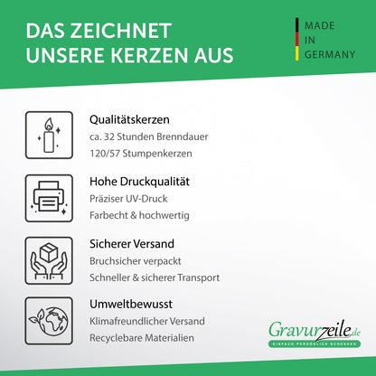 Kleine Kerze "Dino ABC" zur Einschulung