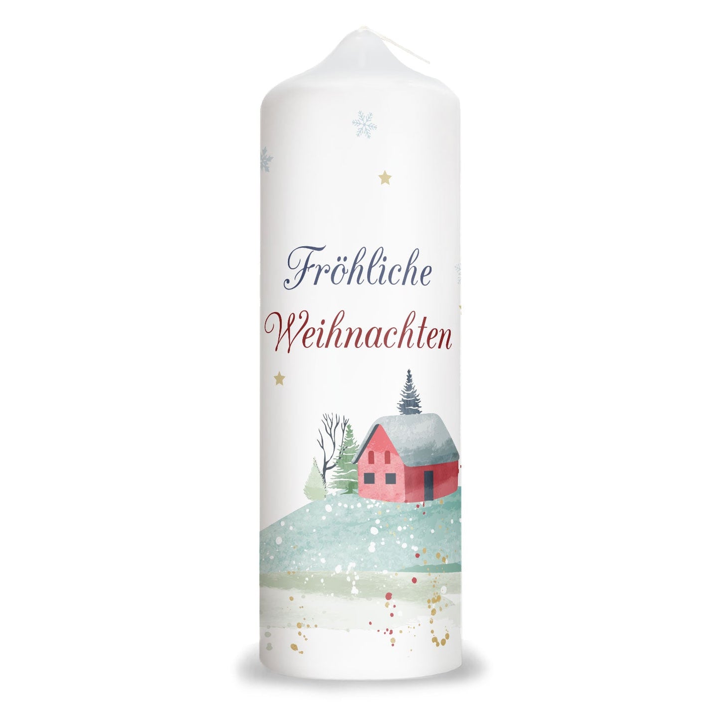 Große Kerze "Fröhliche Weihnachten Haus" zu Weihnachten
