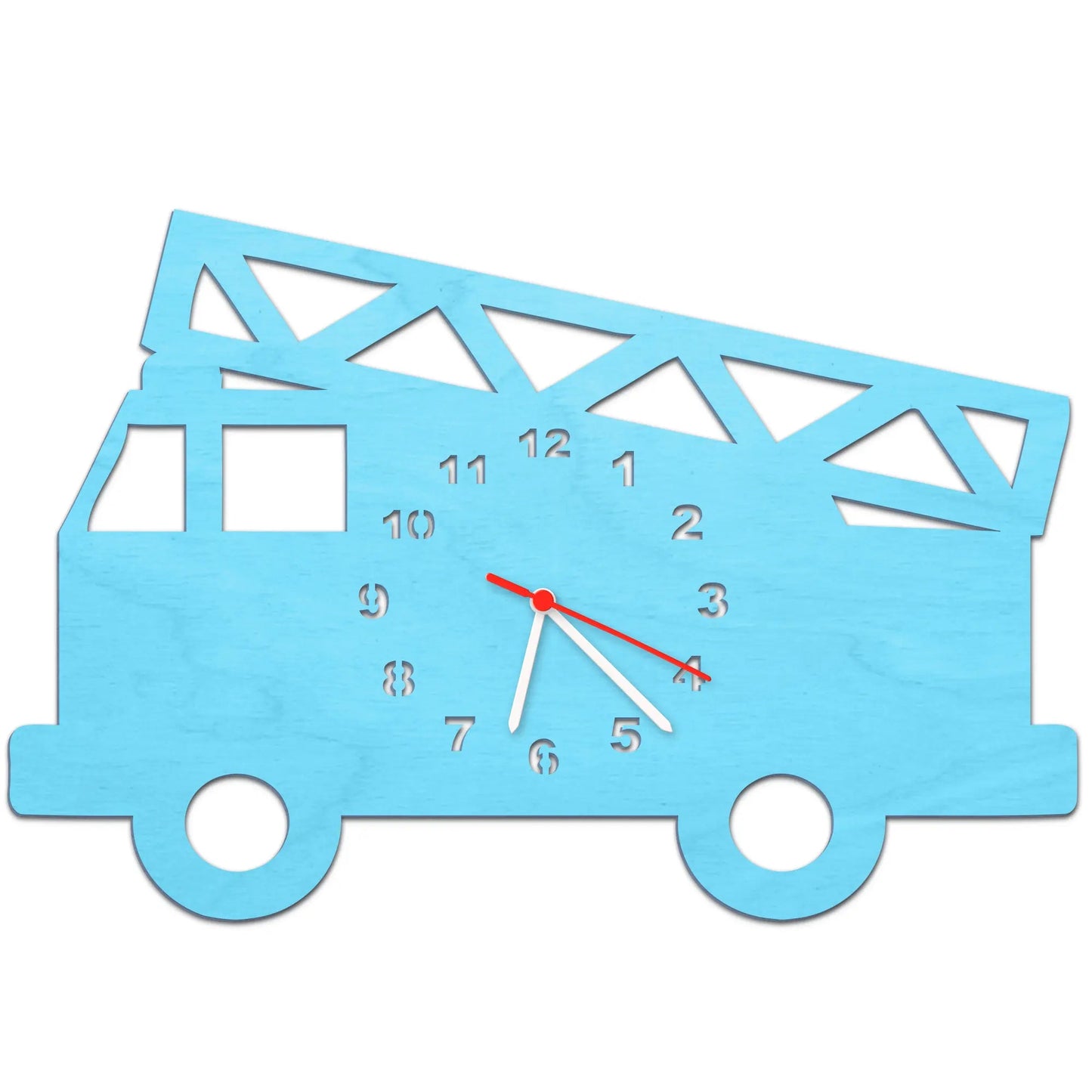 Kinder Wanduhr im Feuerwehrauto Design