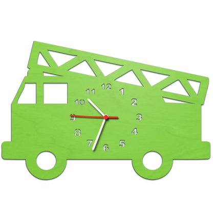 Kinder Wanduhr im Feuerwehrauto Design