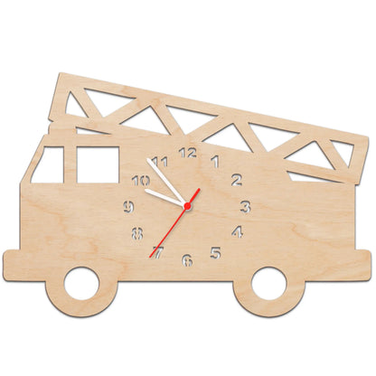 Kinder Wanduhr im Feuerwehrauto Design