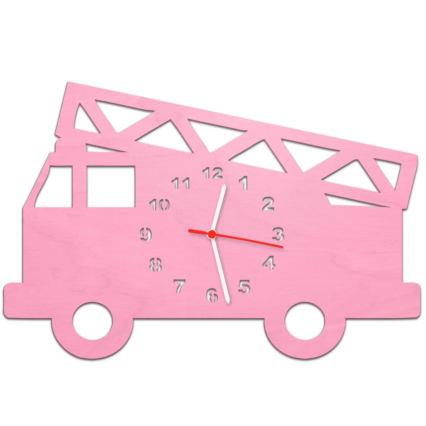 Kinder Wanduhr im Feuerwehrauto Design