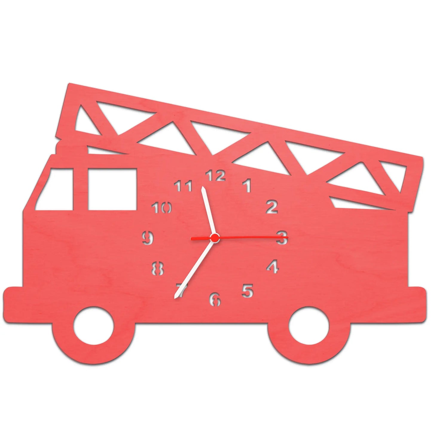 Kinder Wanduhr im Feuerwehrauto Design