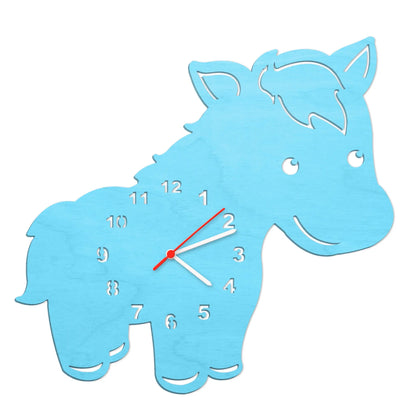 Kinder Wanduhr im Pferd Design