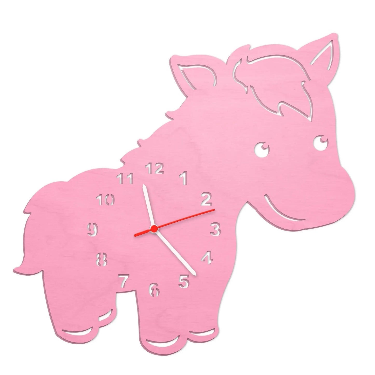 Kinder Wanduhr im Pferd Design