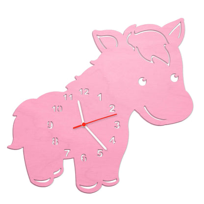 Kinder Wanduhr im Pferd Design