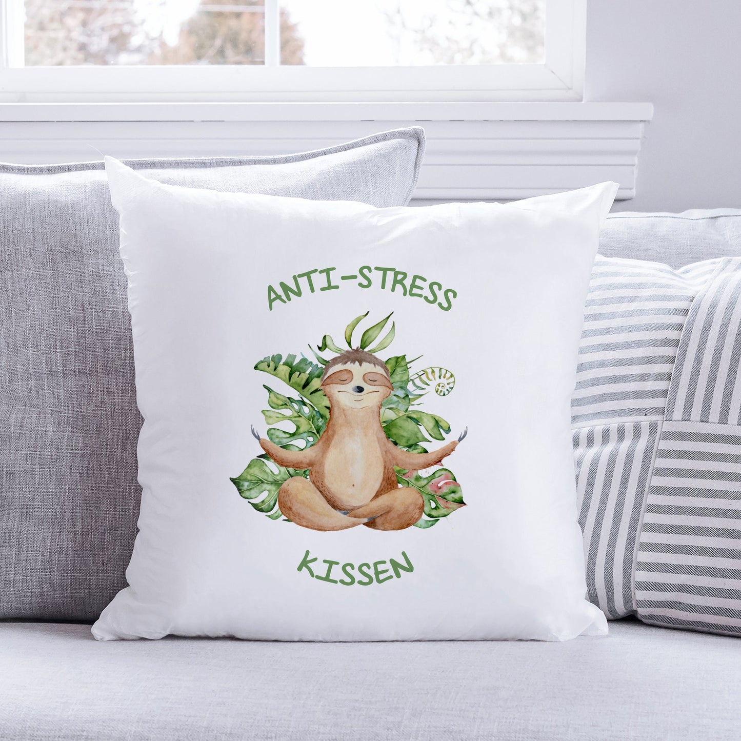 Bedrucktes Kissen mit Spruch Anti-Stress Kissen