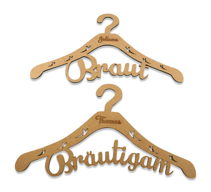 Kleiderbügel "Braut & Bräutigam" mit Gravur