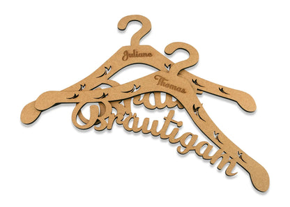 Kleiderbügel "Braut & Bräutigam" mit Gravur
