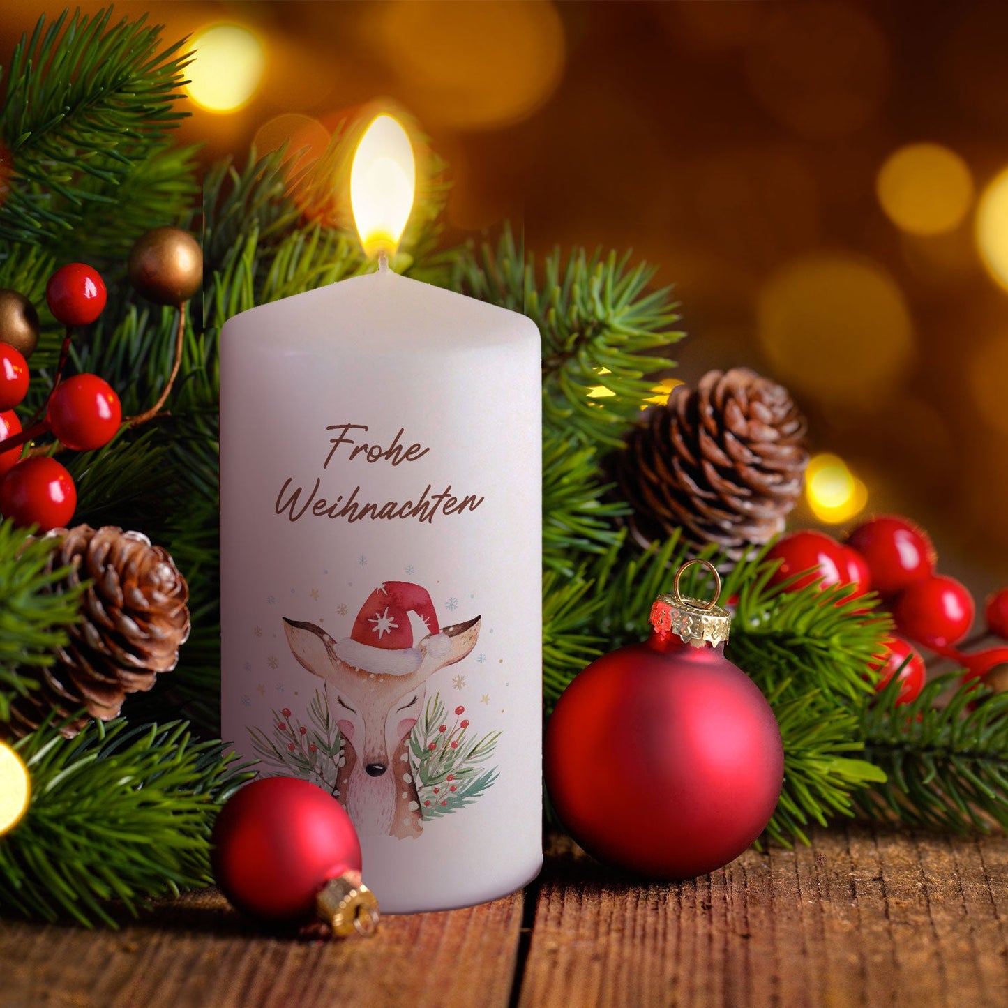 Weihnachtskerze "Reh"