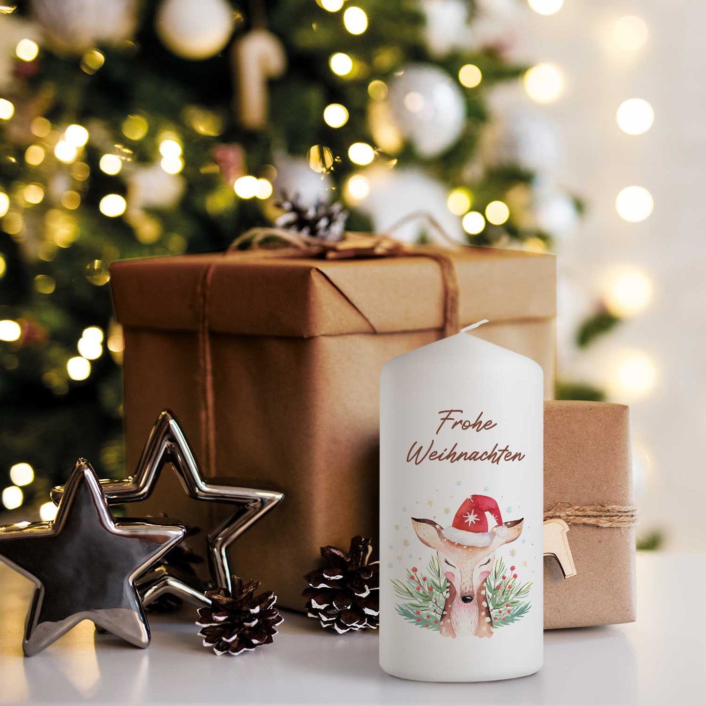 Weihnachtskerze "Reh"