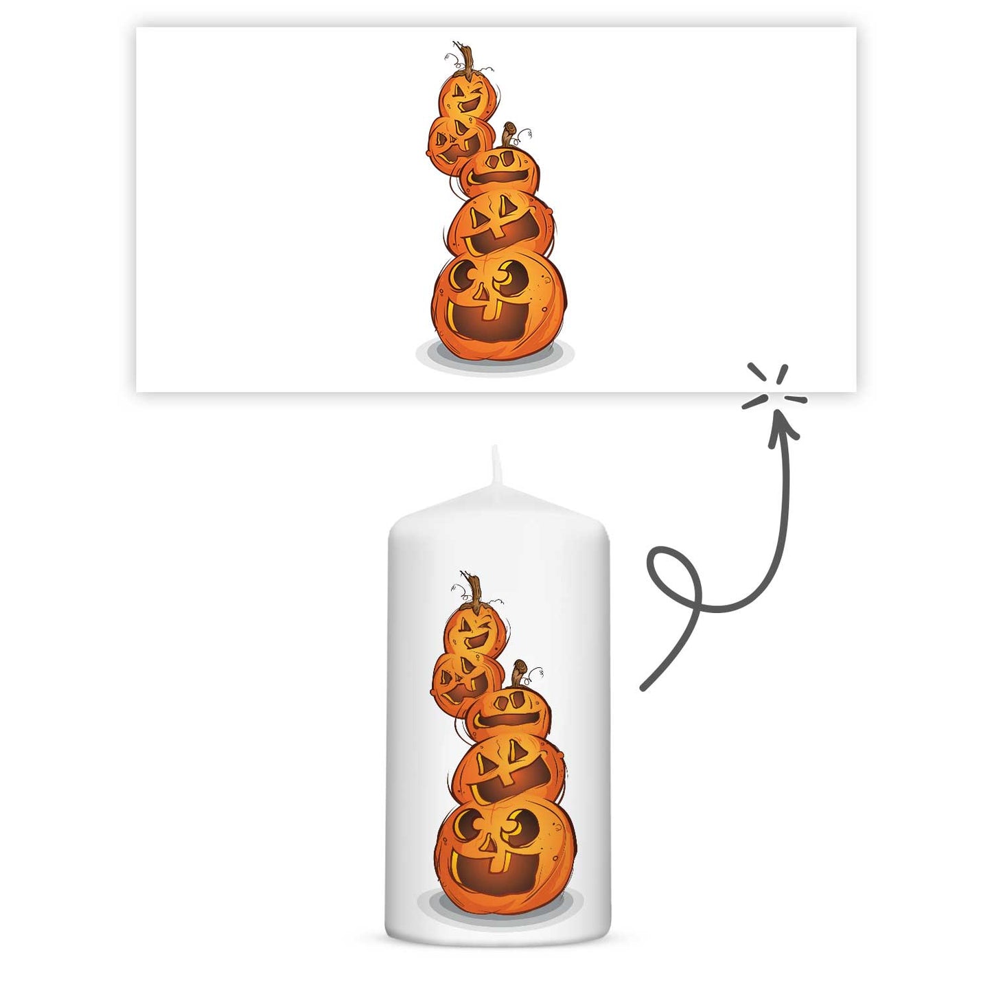 Kleine Halloween Kerze "Kürbisstapel"