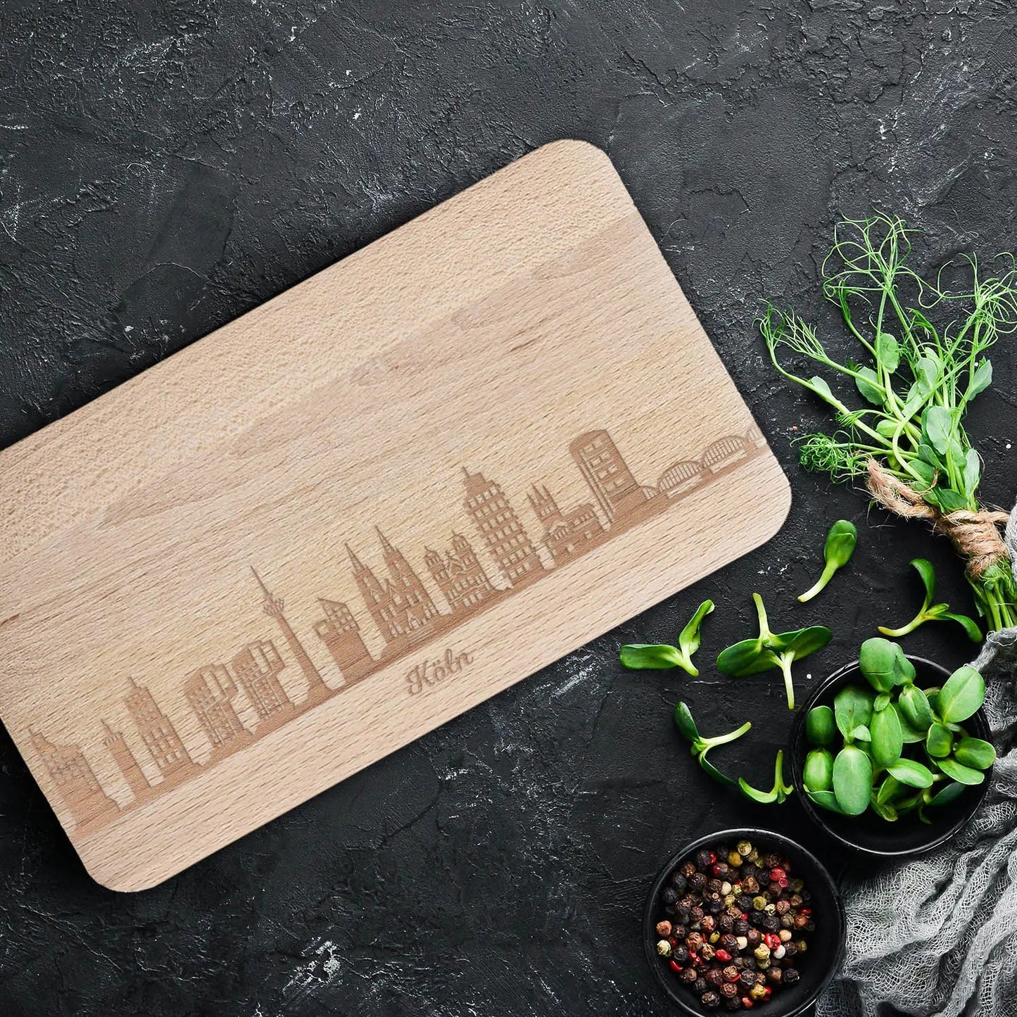 Frühstücksbrettchen Skyline Köln