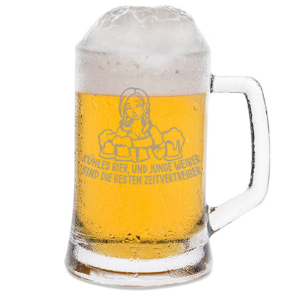 Montana Bierkrug mit Gravur "Kühles Bier und junge Weiber"