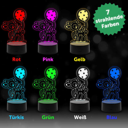 Graviertes Acrylglas im Reh Design mit LED-Sockel