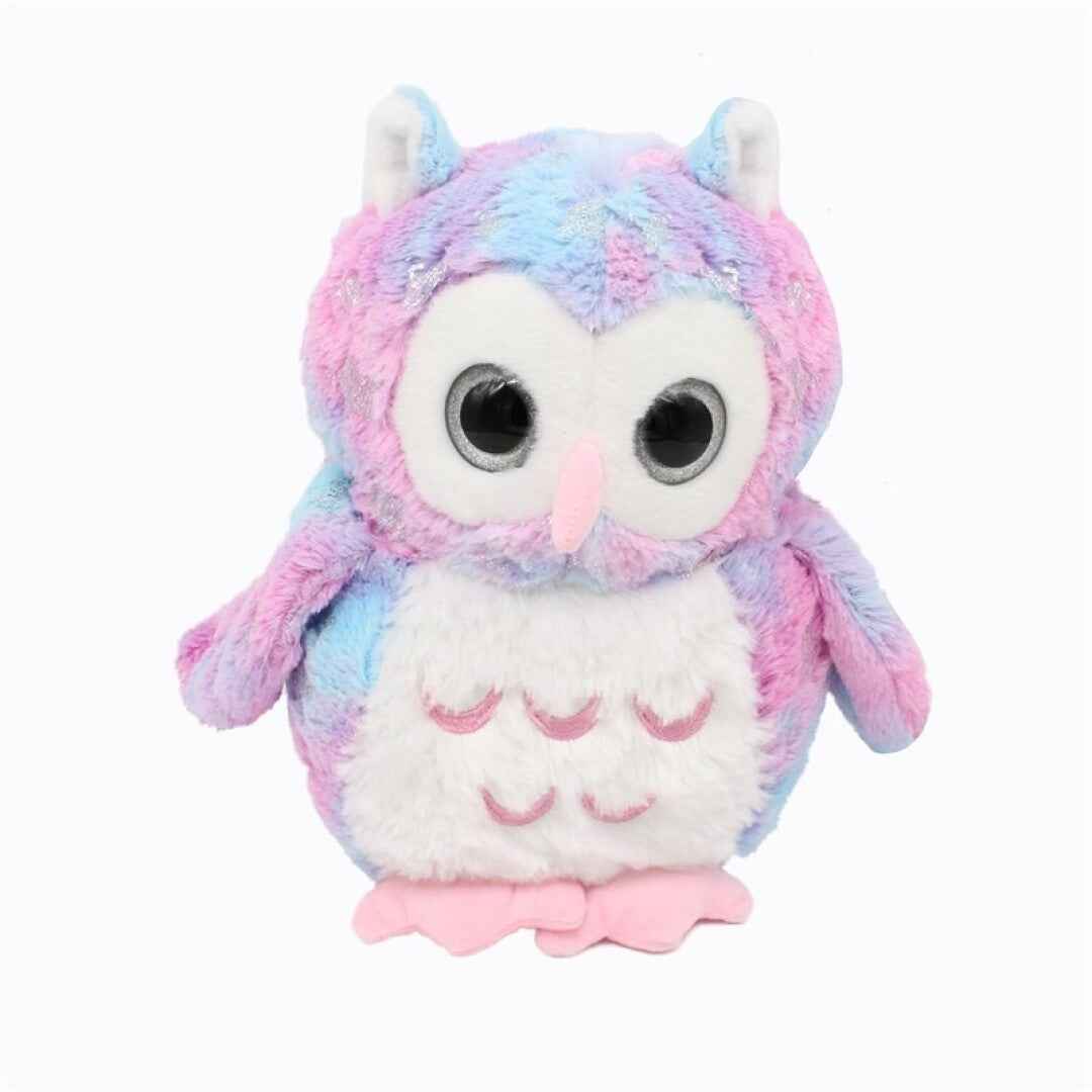 Eule Glitzer Kuscheltier 20 cm - Pink Rainbow Rosa Plüschtier Stofftier